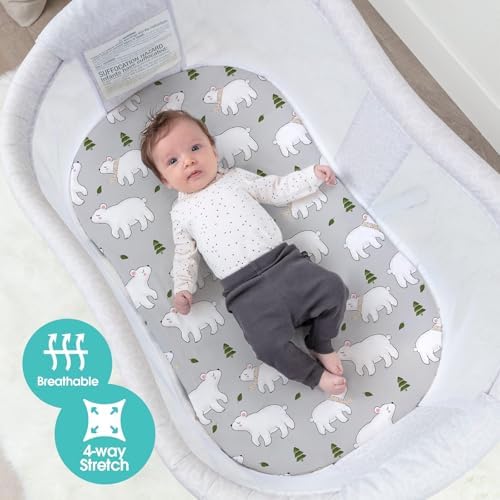Stretch Fitted Bassinet Sheet Set BROLEX 2 Pack Cradle Sheets - Image 4