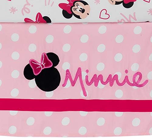 Lambs & Ivy Disney Baby Minnie Mouse Love 3-Piece Pink Nursery Crib Bedding Set - Image 6