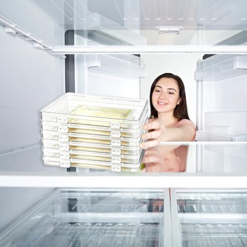 12 Pcs Clear Flat Breast Milk Freezer Storage Organizer, Space Saving - Image 7