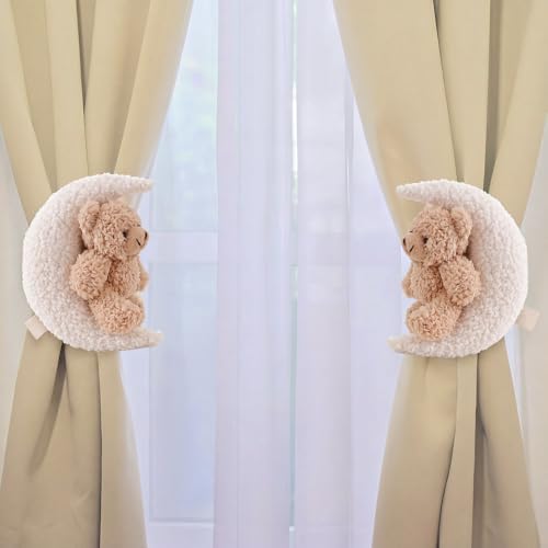 Chumia 2 Pack Moon Bear Curtain Tiebacks Cute Nursery Decor - Image 3