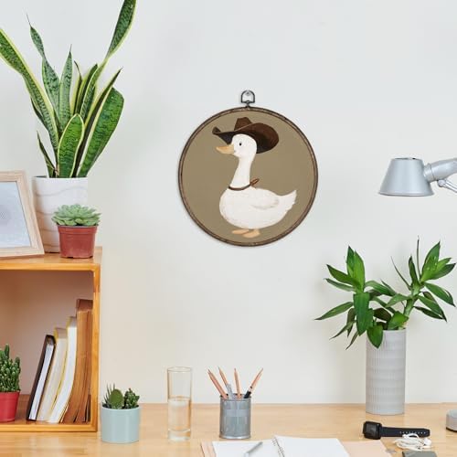 GWFSJYU Vintage Western Duck Framed Wall Art, Duck Bathroom Decor, Cowboy Duck - Image 5