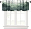 Forest Valance Curtain for Kitchen, Window Treatment Watercolor Green Forest by LOMADIA