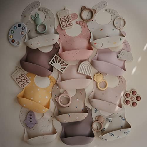 mushie Silicone Baby Bib | Adjustable Fit Waterproof Bibs - Image 6