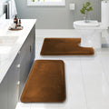 Clara Clark 2 Piece Bathroom Rugs, Velvet Memory Foam Bath Mat Set, Non-Slip by ClaraClark
