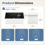 DUMOS 30 Inch Folding Storage Ottoman Bench, Hidden Ottoman - Image 3