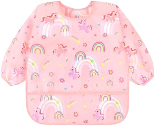 Accmor 5 Pack Long Sleeve Bibs, Baby Smock Waterproof Sleeved Bib Smock - Image 2