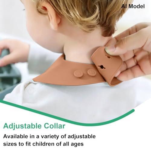 Set of 3 Silicone Bibs for Babies Toddler, Soft Adjustable Bibs for Baby Girl - Image 4