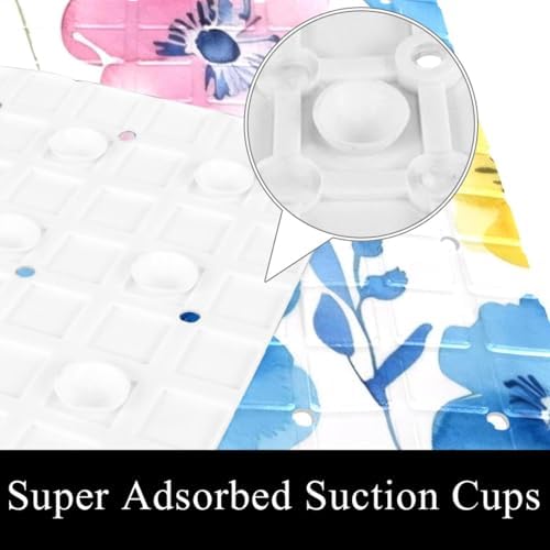 Shower Mat Non Slip, Florals Watercolor Anti Slip Bath Mat - Image 3