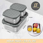 Tanjiae 3 CUP+1 CUP Stainless Steel Lunch Snack Containers Set | Leak Proof 304 - Image 3