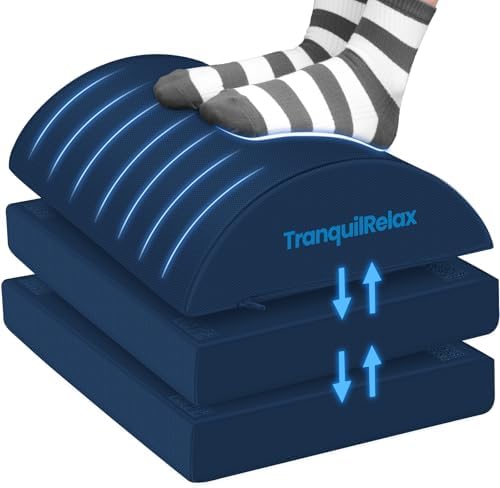 TranquilRelax Foot Rest Under Desk, 3-Height Adjustable Foot Stool by Unknown