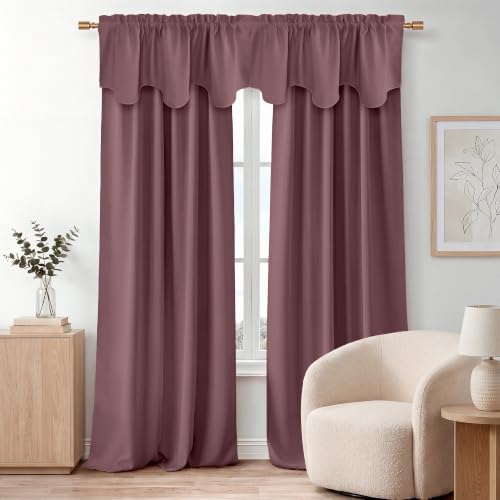 NICETOWN Dry Rose Blackout Valance Curtain - Image 6