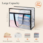 Lifewit 8 Pack Clear Storage Bags, 45L Clothes Organizer - Image 2