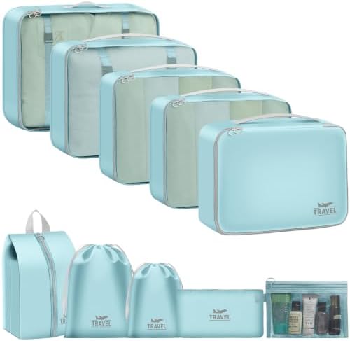 Packing Cubes for Travel 10 Set Luggage Organizer Bags by YEEYAA
