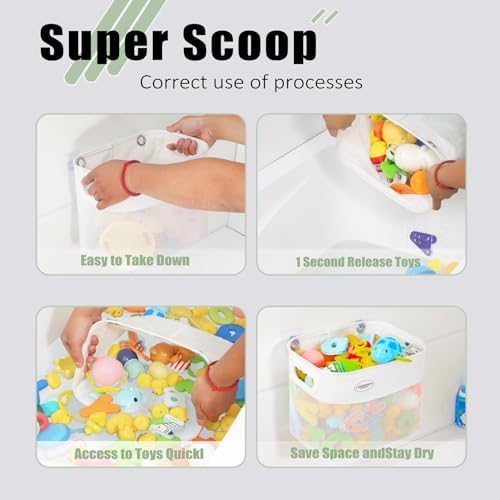 Ligereza Quick Scoop Baby Mesh Bath Toy Storage, 2x Capacity & Large Opening - Image 4