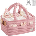 Blissful Diary Flannel Diaper Caddy Organizer & Gift Packaging, Blush Pink by BlissfulDiary