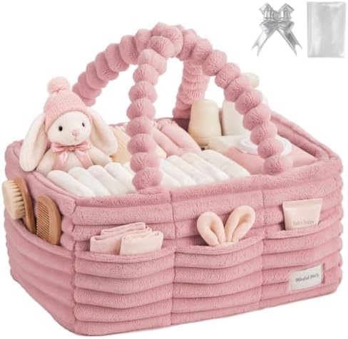 Blissful Diary Flannel Diaper Caddy Organizer & Gift Packaging, Blush Pink by BlissfulDiary