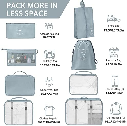 KPX 8 Set Packing Cubes for Travel, Luggage Packing Organizers Accessories - Image 2