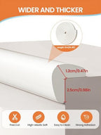 Baby Corner Protector Guards, 16.4FT 0.47'' Thick, Peel and Stick - Image 2