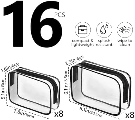 AURUZA Clear Makeup Bag, Portable Travel Toiletry Bags - Image 2