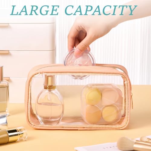 4 Pcs Beach Toiletry Bag Clear Chenille Letter Pouch Diaper Bag Organizer - Image 3