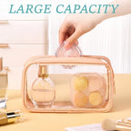 4 Pcs Beach Toiletry Bag Clear Chenille Letter Pouch Diaper Bag Organizer - Image 3