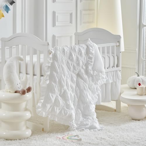 Ruffled Crib Bedding Set Baby Boho Quilted Comforter by Uozzi+Bedding