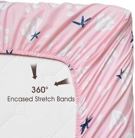 PHF 3 Pack Soft Mini Crib Sheets, Mermaid Silky Pack N Play Sheets - Image 5