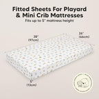2pk Mini Crib Sheets Fitted 38x26 Pack N Play Mattress Sheet - Image 3