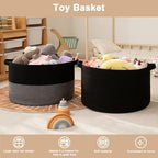 OIAHOMY 90L XXXLarge Blanket Basket Living Room Laundry Basket Black - Image 3