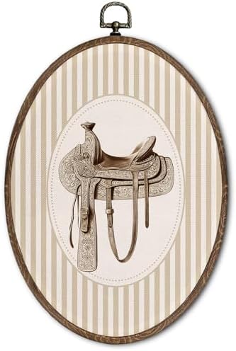 FLAWAFLOMA Vintage Western Nursery Oval Wall Art Decor, Kids Room Canvas Wall by Unknown