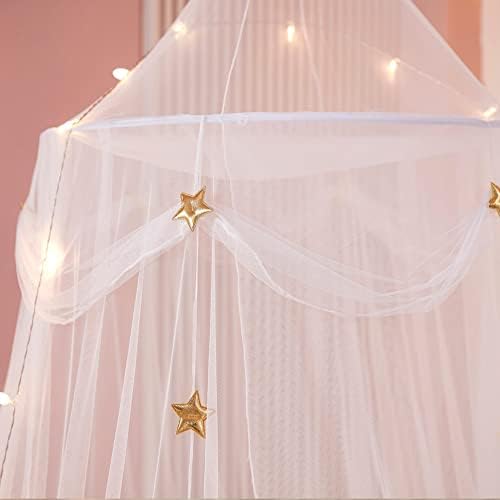 Bed Canopy with Lights for Girls, Extra Large Dome Mosquito Net Reading Nook - Image 4