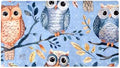 Shower Mat Non Slip 26.8 x 15.1 Inches, Owls and Leaves Bathtub Mat Shower by Anna+Cowper