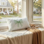 Sage Green Bow Pillow Covers 12x20, Coquette Room Decor, Preppy Pastel Green - Image 4
