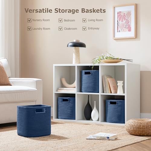 UBBCARE Set of 4 Storage Basket-11 X 10.5 X 10.5 In, Cotton Rope Basket - Image 3