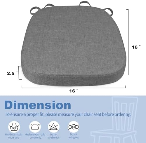 BUYUE Thickened 2.5" Dining Chair Cushions Set of 6, U-Shape High Density Foam - Image 3