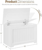Storage Chest with Flip-top Lid, Large Wood Trunk Bench with Safety Hinge - Image 7