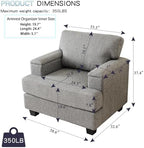 Oversized Accent Chair Set of 2, Armrest Organizer, Dark Gray - Image 2