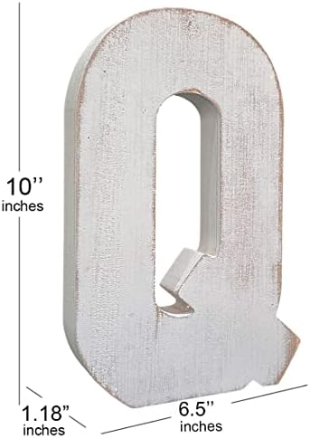ABELOTS Large Wood Distressed White Wash Alphabet Wall Decor Monogram Letter - Image 3