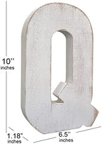 ABELOTS Large Wood Distressed White Wash Alphabet Wall Decor Monogram Letter - Image 3