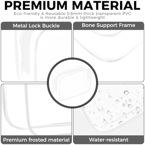 AURUZA Clear Makeup Bag, Portable Travel Toiletry Bags - Image 4