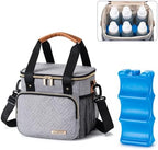 Breastmilk Cooler Bag with Ice Pack Fits 6 Baby Bottles up to 9 Ounce, Breast by BABEYER