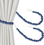 Boho Wood Bead Curtain Tiebacks Curtain Holdbacks by OCIOLI