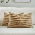 FUTEI Pack of 2 Faux Fur Throw Pillow Covers 12x20 Inch by FUTEI