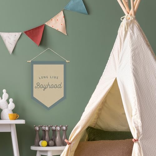 Boys Room Decor, Long Live Boyhood Linen Canvas Banner, Boy Nursery Wall - Image 7