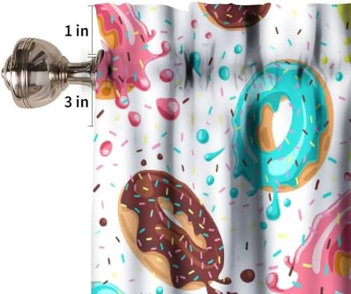 Donut Valances Curtain Colorful Donut Chocolate Lemon Blue Mint Pattern Window - Image 3