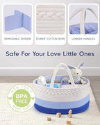 Maliton Baby Diaper Caddy Organizer, Cotton Rope Diaper Caddy Basket, Large - Image 3