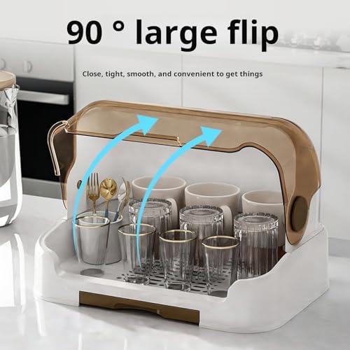 Baby Bottle Drying Rack with Transparent Lid Large Capacity Dustproof Easy to - Image 3