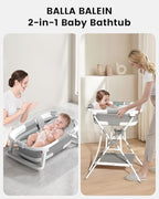 Baby Bathtub with Stand, 2-in-1 Collapsible Bath Tubs - Image 2