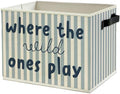 Blue Stripe Boho Classroom Storage Bins Box by Unknown