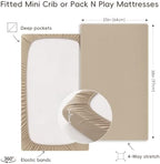 david's kids 3 Pack Mini Crib Sheets, Soft Breathable Premium Pack N Play Sheets - Image 5